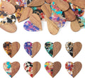 FASHEWELRY 16pc Heart Resin Wood Earrings & Charms by FASHEWELRY