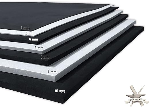 Shape Retention EVA Cosplay Foam 5mm 14x39 inch White or Black High Density EVA by TheFoamory