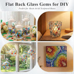 DomeStar 1 LB Decorative Flat Marbles, Mixed Colors Glass Pebbles Beads | - Image 6