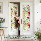 Stained Glass Window Film UV Resistant Window Privacy Film, Colorful Floral - Image 3