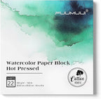 Fuumuui Watercolor Paper Block 8x8 Inch, Smooth Surface 100% Cotton Watercolor by FUUMUUI