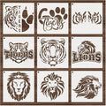 yhslmh Lion Tiger Stencils for Painting on Wood Reusable Animal Spray Paint by Yhslmh