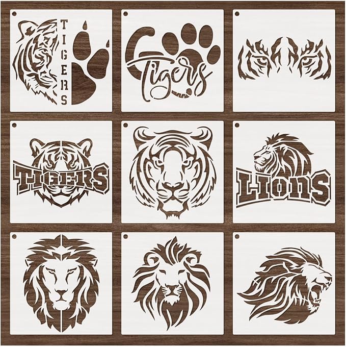 yhslmh Lion Tiger Stencils for Painting on Wood Reusable Animal Spray Paint - Image 8