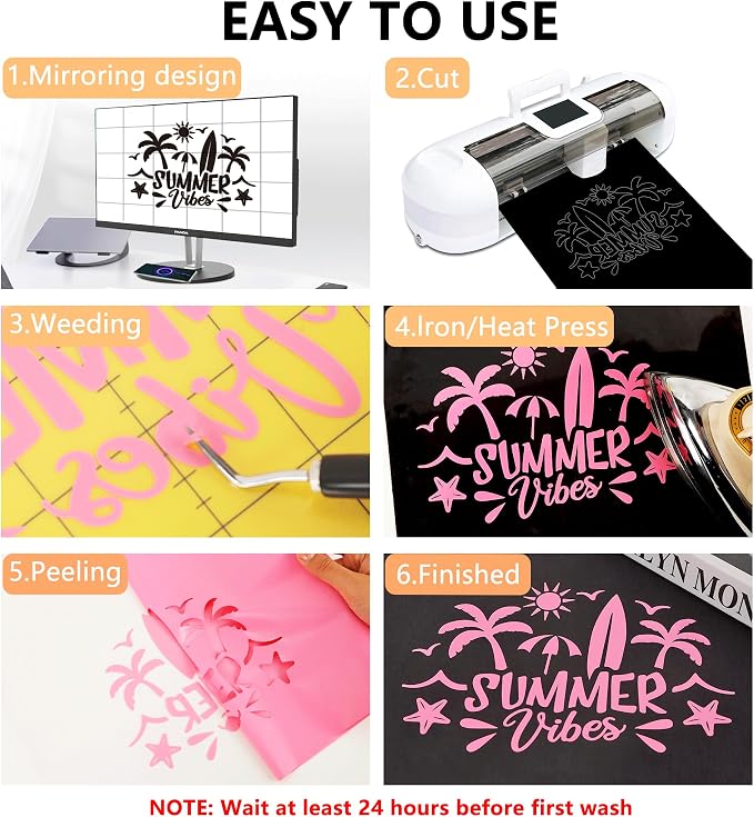 FUNKAKA HTV Heat Transfer Vinyl Bundle, 41 Pack 12" x 10" Sheets HTV Vinyl - Image 4