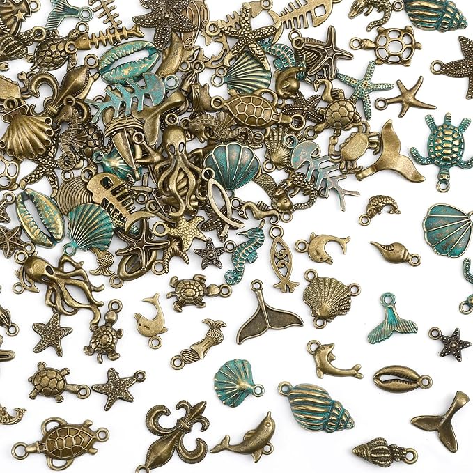 MARFOREVER 120 Pcs Sea Themed Ocean Charms by MARFOREVER