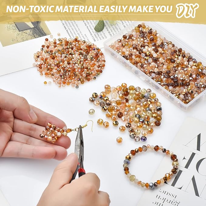 Faceted Rondelle Glass Beads for Jewelry Making AB Color 1000pcs Crystal Spacer - Image 5