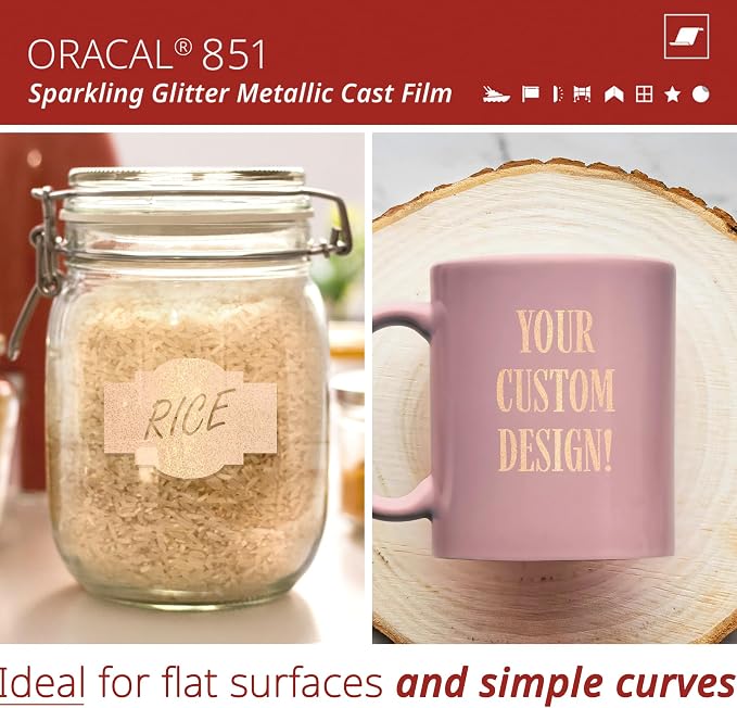 ORACAL 851 Cast Bridal Pink Lace Metallic Sparkle Glitter Craft Film Premium - Image 2