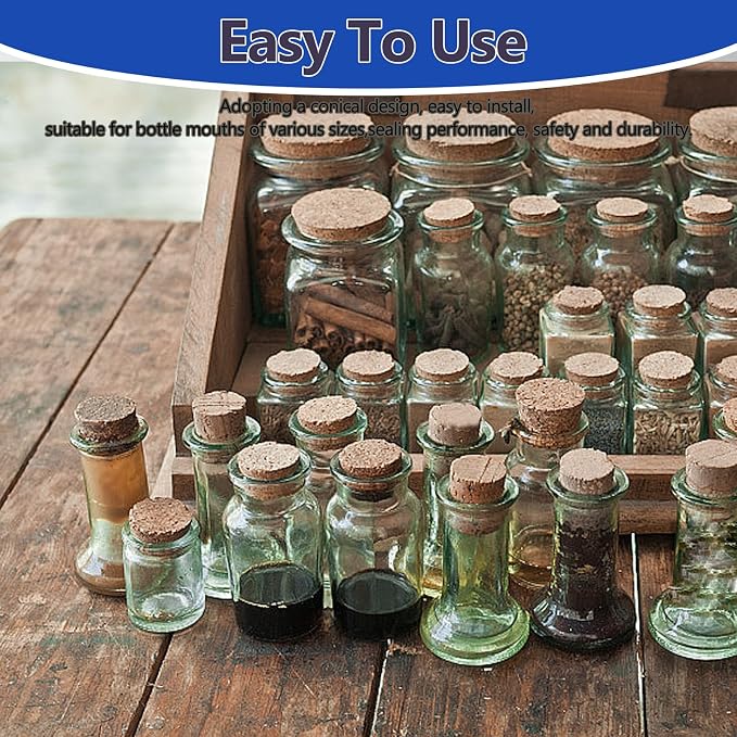 100Pack 10 Sizes Cork Stoppers, Small Corks Plugs - Image 4