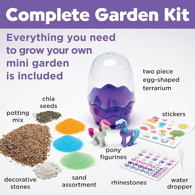 Creativity for Kids Mini Garden: Pony Terrarium Kit | Summer Crafts for Kids | - Image 5