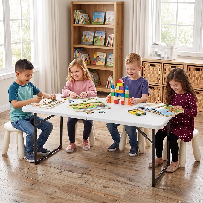 Folding Table, 4 FT Foldable Plastic Table - Image 2