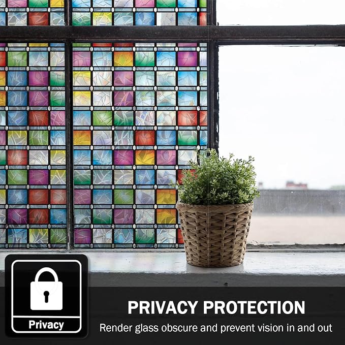 Stained Glass Window Film, Rainbow Window Tint, Window Privacy Films, - Image 4
