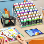 2 Pack 7-Layer Clear Acrylic Paint Holder Storage & Brush Holder Organizer | - Image 8