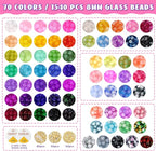 8mm Glass Beads Bracelet Making Kit, Funtopia Round Glass Beads - Image 2