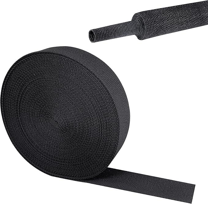 2 in 1 Heat Shrink Braided Sleeving Fabric Tubing-Ideal fit Irregular Shape by Sunnarepoon