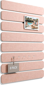 Fluxynara Cork Board Alternative Felt Strip Board 8-Pack 13"x2", Office Pin by FLUXYNARA