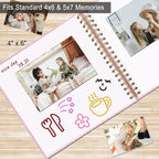 8 x 8 Inch Scrapbook Photo Album, Hardcover Kraft White Pages Arch Window Photo - Image 6