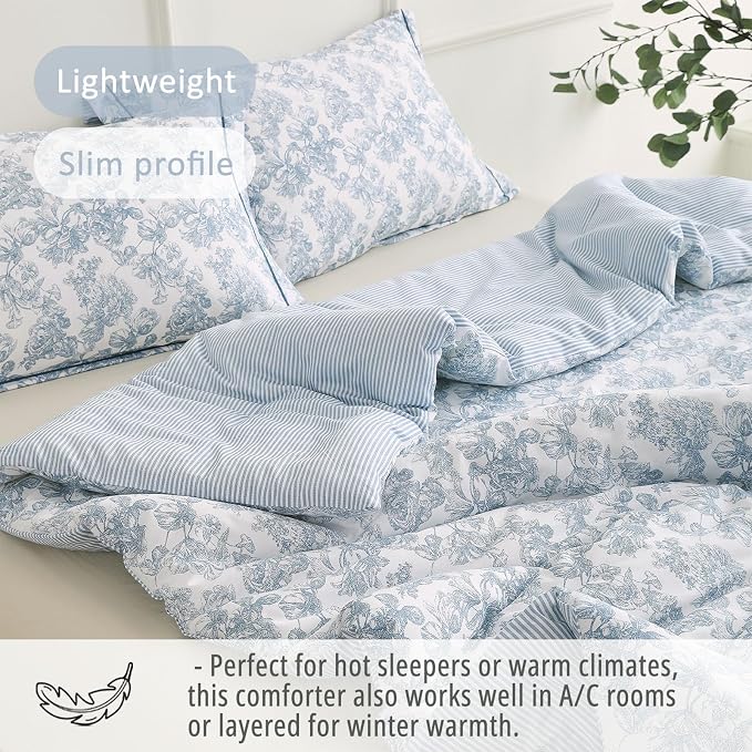 LEMIROE Vintage Cotton Comforter Twin Size 2Pcs - Image 4