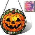 Jack-o'-Lantern Pumpkin Acrylic Suncatcher by Unknown