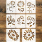 8pcs Giant Sunflower Wall Art Stencil Spring Flower Template by beinkmake