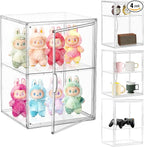 Attelite Acrylic Display Case for Collectibles 3 Adjustable Layers 4Pack | by Attelite