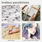 Qionew Micro Fineliner Pens, 6 Pack, Study Supplies, artist illustrations - Image 3