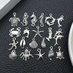 WOCRAFT 60pcs Antique Silver Ocean Charms Bracelet Charms - Image 5