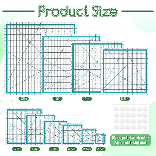 10 Pieces Quilting Rulers Templates - Image 2