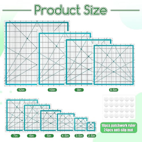 10 Pieces Quilting Rulers Templates - Image 2