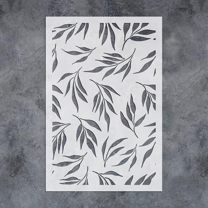 GSS Designs Leaf Wall Stencils for Painting Repeatable Pattern for Wallpaper by GGSSDesigns
