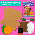 KRAFUN Beginner Sewing Kit, Sew Capybara & Orange, Pre-Cut Felt, Ages 5+ | - Image 2