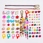 304PCS Beads Keychain Making Kit, Acrylic Colorful Letter Star Smile Bow - Image 3