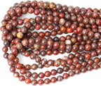 45PCS 8mm Natural Red Brecciated Jasper Gemstone Round Loose Beads Stone Beads - Image 3