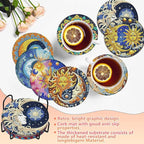 8 PCS Diamond Art Coasters Kits Sun and Month Diamond Painting Coaster | - Image 4
