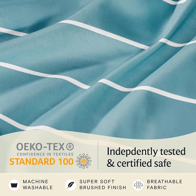 LuxClub 4 PC King Size Sheet Set, Breathable Luxury Bed Sheets, Deep Pockets - Image 6