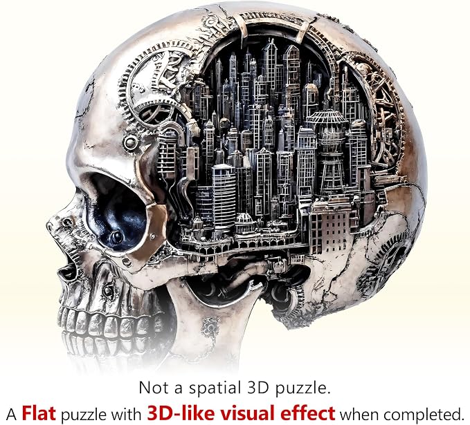 City Skull Puzzles Adults Gifts Wooden 100 Pieces 8.5 * 7.8in - Image 9