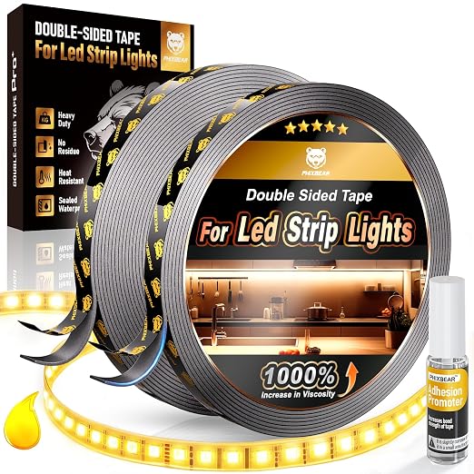 PHIXBEAR 2 Rolls Heavy Duty Double Sided Tape by PHIXBEAR