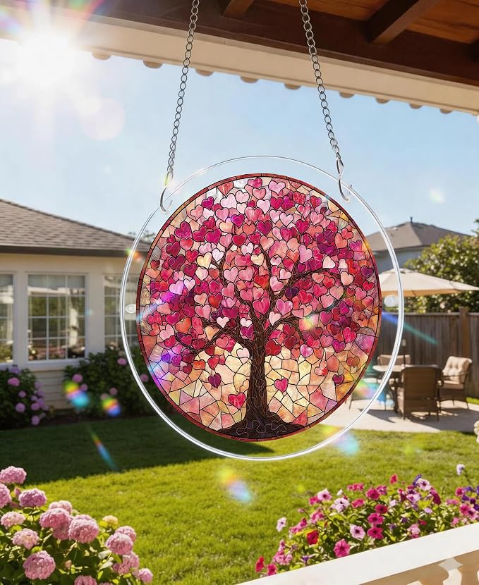 Acrylic Puzzle Suncatcher, Heart Tree Sun Catcher - Image 2