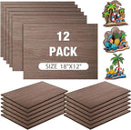 12 Pcs Walnut Color Wood Sheets Plywood Board by Unknown