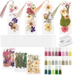 Fuyoooo 376 Pcs Pressed Flowers Bookmark Making Kit, DIY Bookmark Laminating by Liraitoya