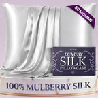 DECOLURE 100% Pure Mulberry Silk Pillow Case King Size – Highest Grade 30 Momme by DECOLURE