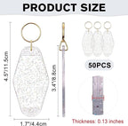 Yoption 50pcs Blank Motel Keychain Bulk - Image 3