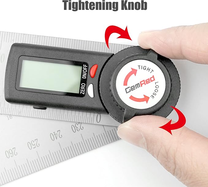 GemRed 82305 Digital Angle Finder Protractor-Stainless steel | white&red button - Image 5