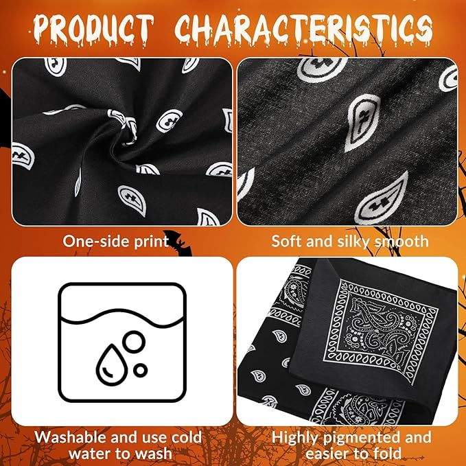 100 Pack Bandanas Unisex Paisley Bandanas Bulk Multi Purpose Cowboy Head Wrap - Image 5