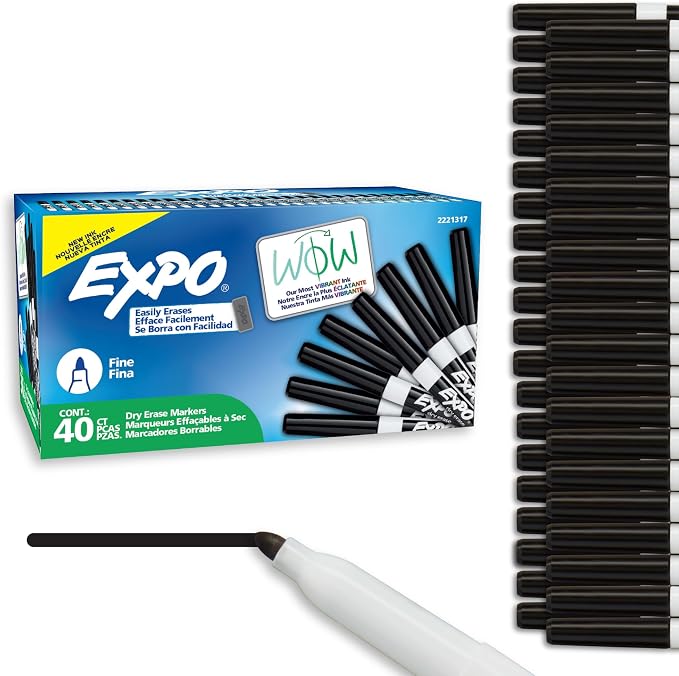 EXPO Dry Erase Markers, Low Odor Ink, Fine Tip, Organization, Essential Supplies by Unknown
