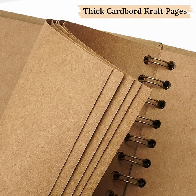 Scrapbook 12x12 Inch DIY Scrapbook Album Hardcover Kraft Paper 100 pages/50 - Image 8