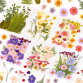 124 Pcs Dried Pressed Flowers for Resin Crafts, Real Pressed Wildflowers by Evatage