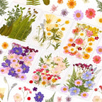 124 Pcs Dried Pressed Flowers for Resin Crafts, Real Pressed Wildflowers by Evatage