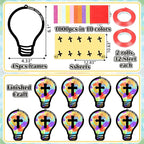 Renbuzhu 48PCS Sunday School VBS Crafts Bulk: Paper Lightbulb Cross Nativity - Image 3