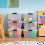 IRIS USA 6-Pack Clip Box with Latching Lids, 18 Quart Craft Storage Bins - Image 3