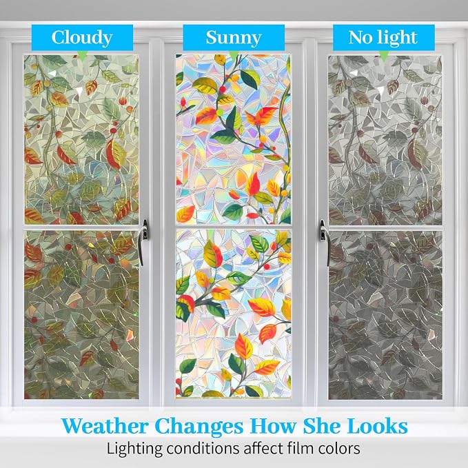 Window Privacy Film Stained Glass Rainbow Window Film - Image 4